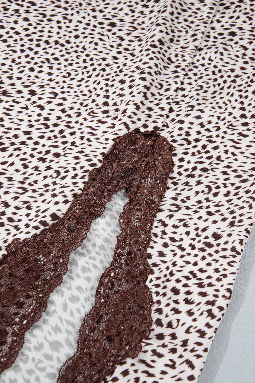 Cheetah trim satin skirt, view 8