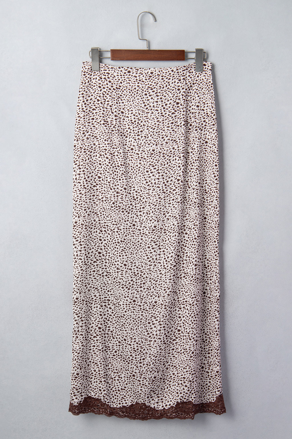 Cheetah trim satin skirt, view 5