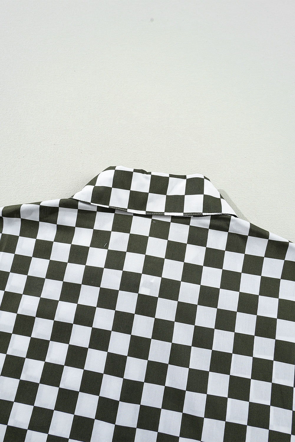 Green Checkerboard Print Drop Shoulder Shirt