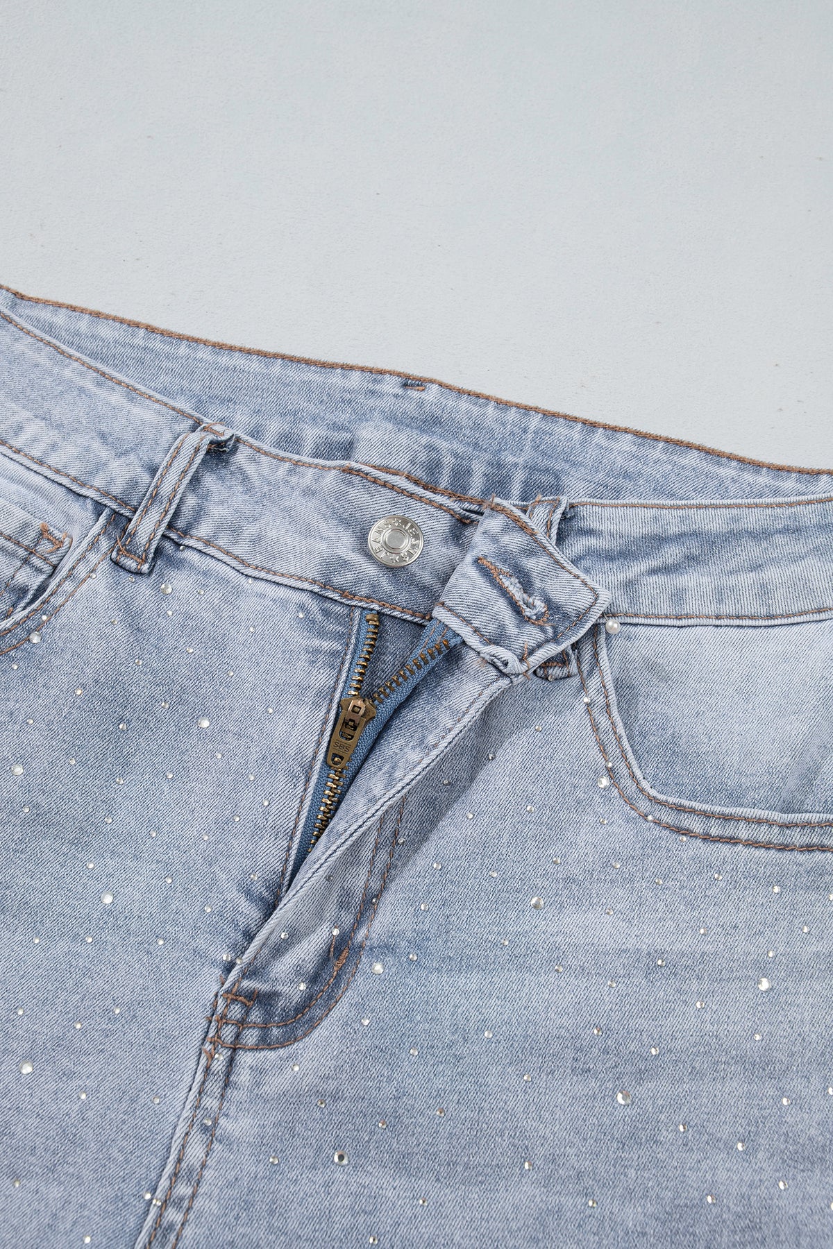 Beau Blue Sparkle Detail Western Casual Shift Jeans BD Collective