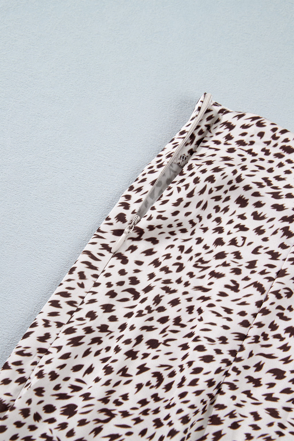Cheetah trim satin skirt, view 7