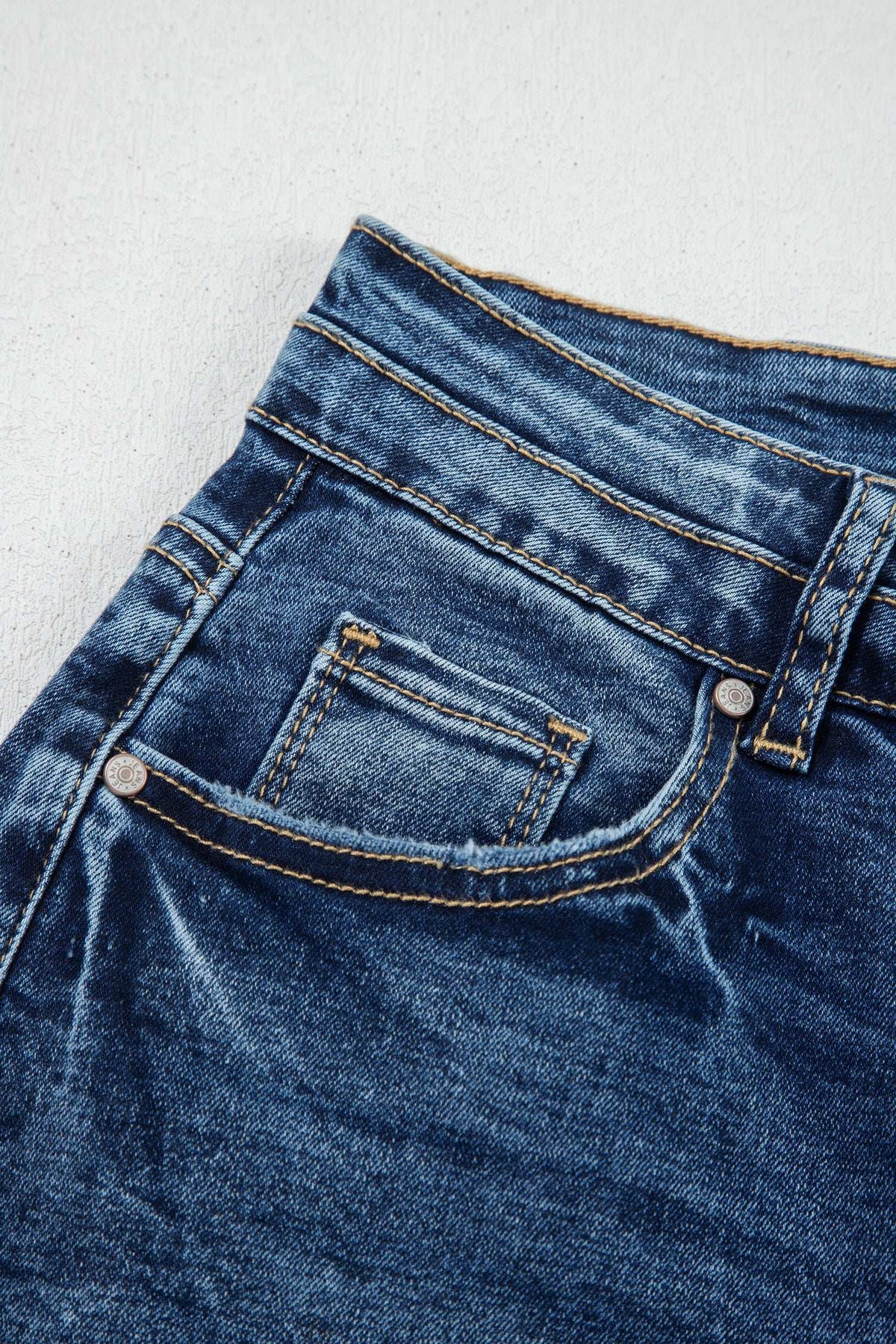Blue acid wash flare jeans, view 27