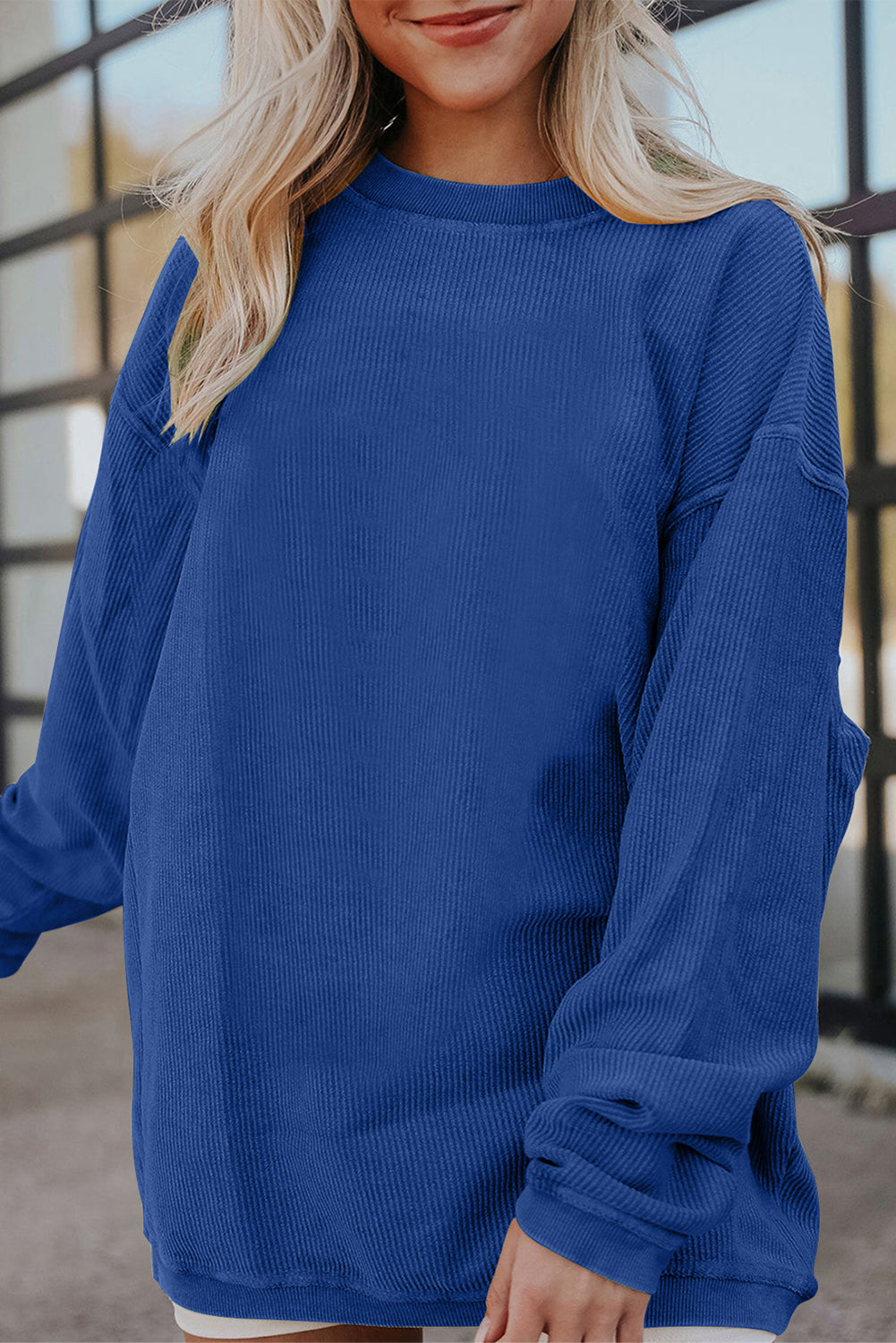 Smoke gray corduroy sweatshirt, view 33