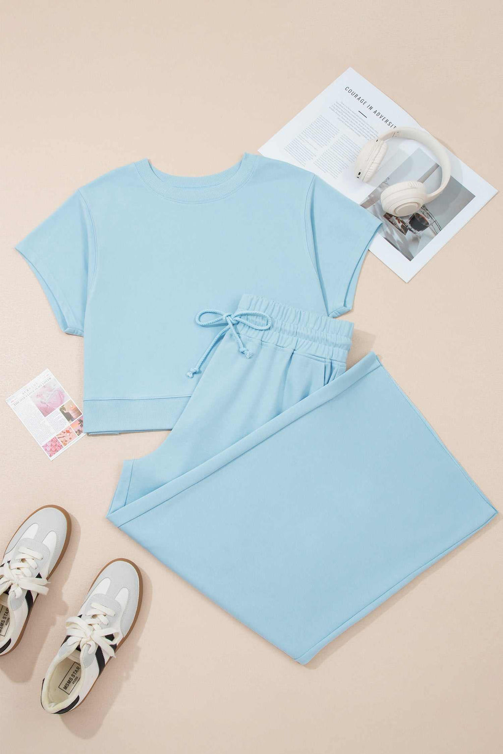 Mist blue plus size lounge set, alternate view