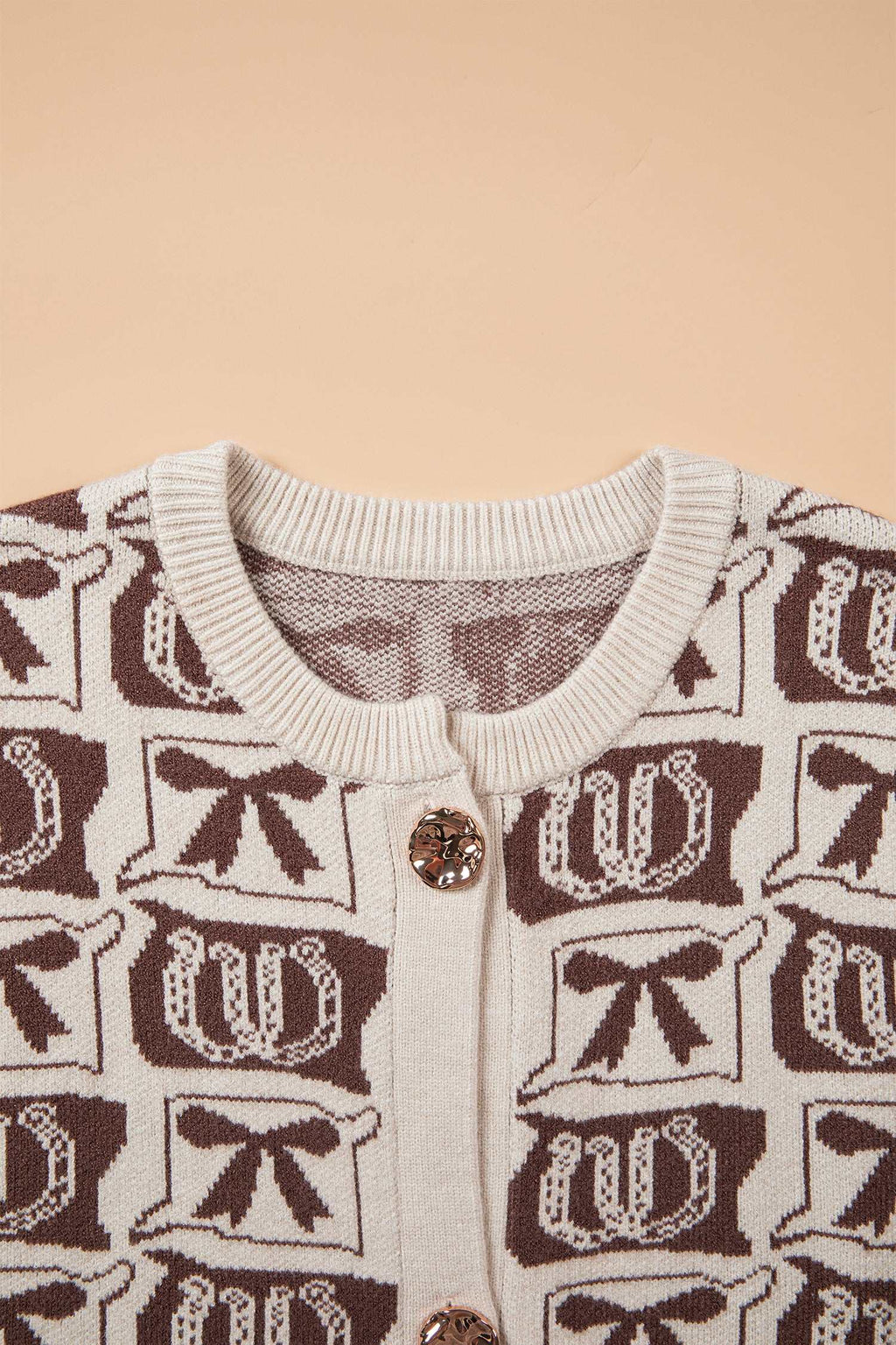 Brown horseshoe sweater vest, view 13