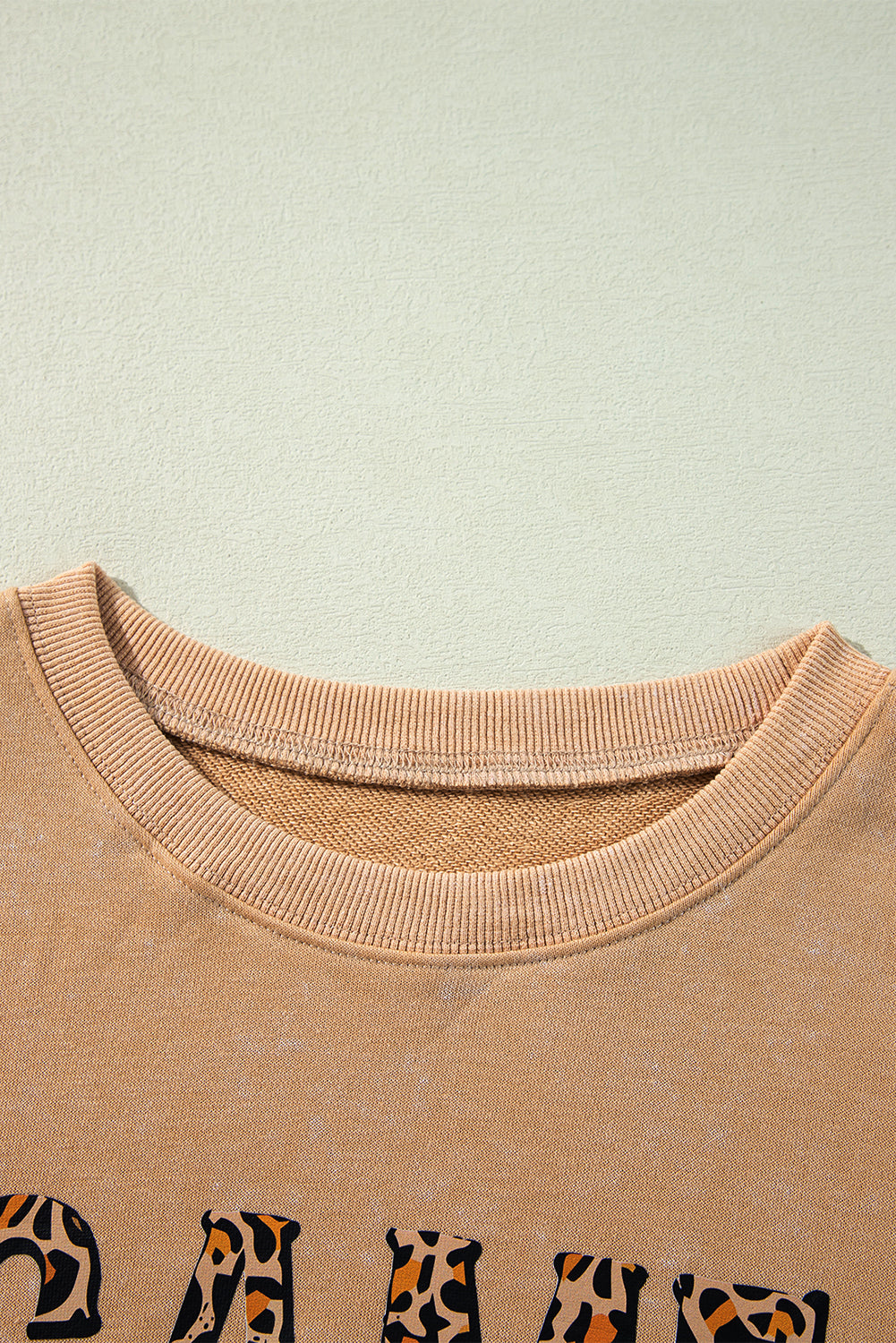 Khaki Loose Leopard Rugby Football GAME DAY Graphic Sweatshirt