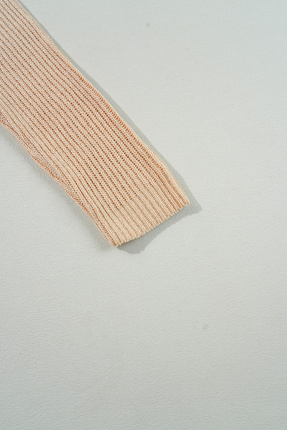 Apricot Cable Knit Sweater | Side Slits