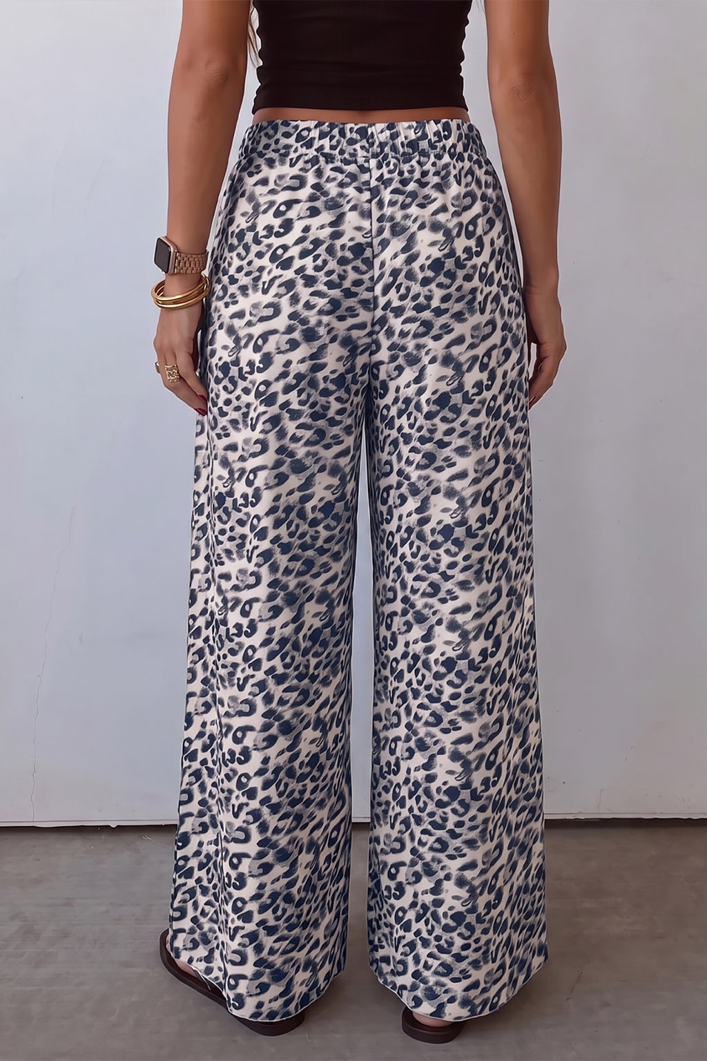 Multicolour Leopard Print Wide Leg Full Length Pants BD Collective