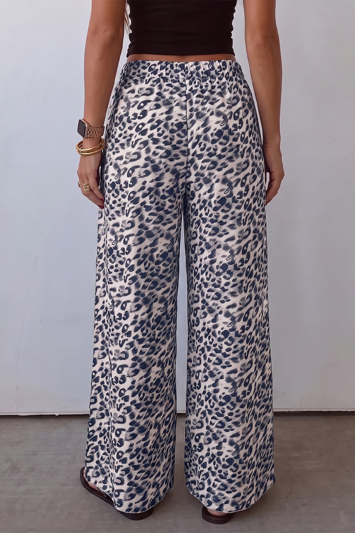 Multicolour Leopard Print Wide Leg Full Length Pants BD Collective