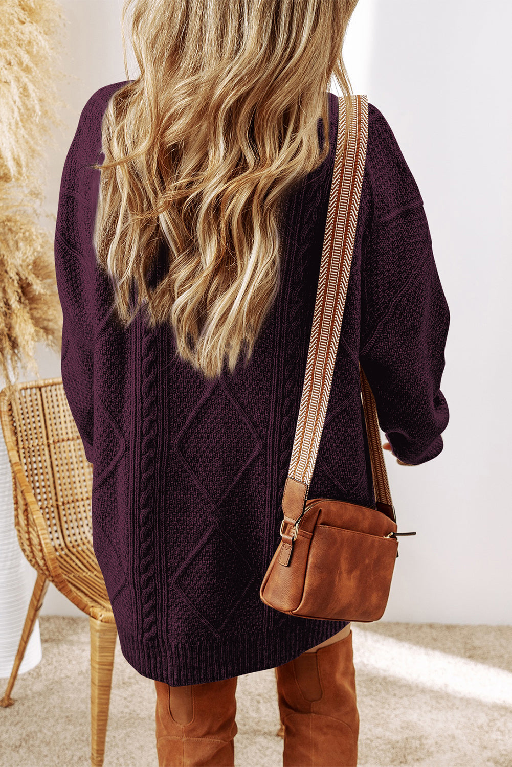 Cable knit sweater dress, view 13
