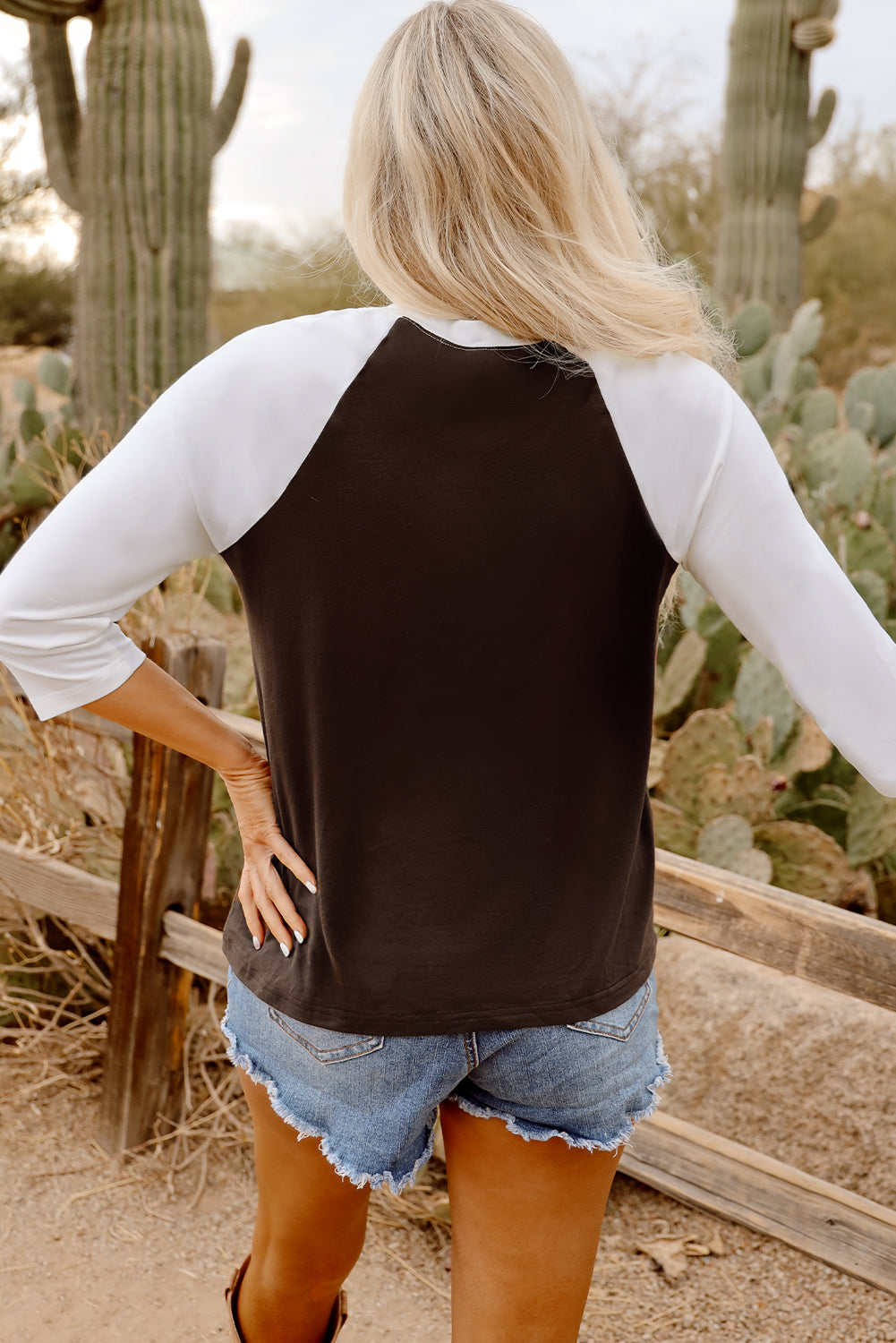 Western Yeehaw Graphic Raglan Top | Vintage Style