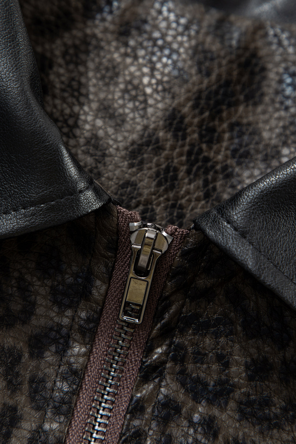 Leopard colorblock collar jacket, view 11