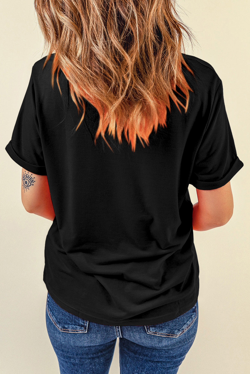 Black ghost bow tee, view 6
