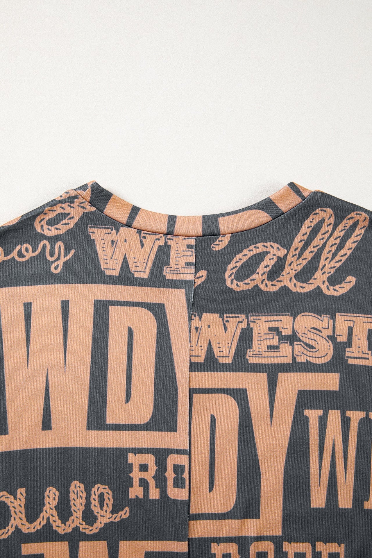 Dark Grey Howdy Cowboy western fashion tee with bold letter print