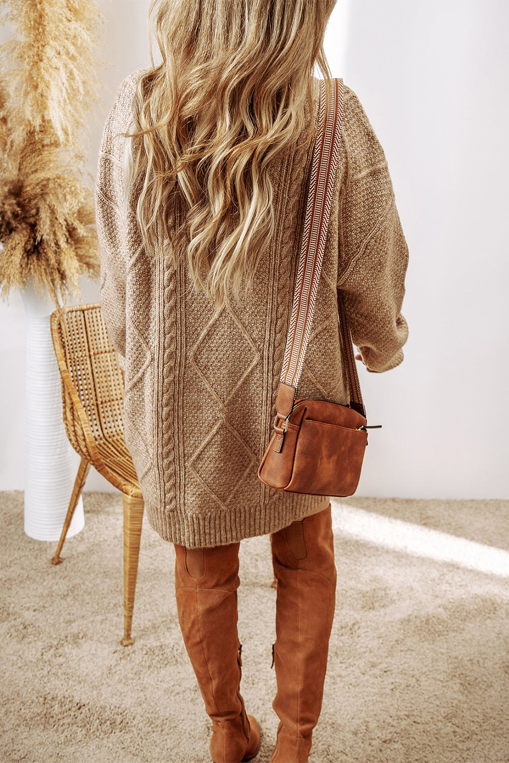 Cable knit sweater dress, view 17