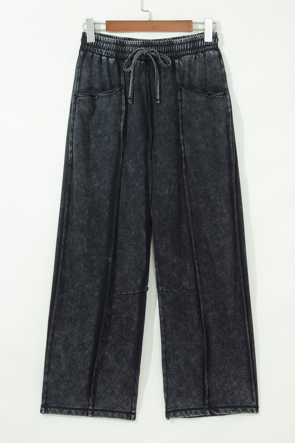 Black barrel pants, view 4