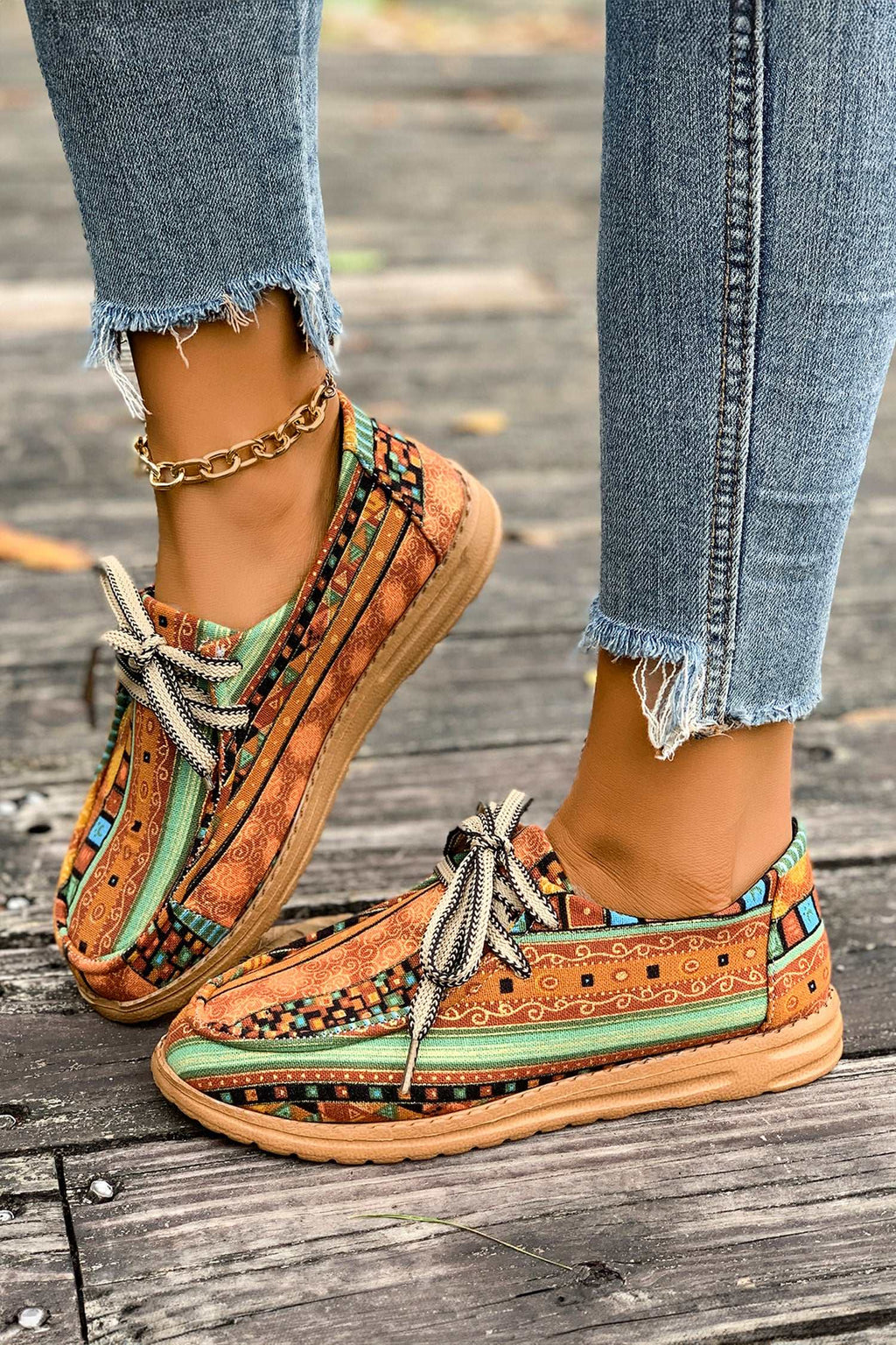 Mustard print loafers, alternate view