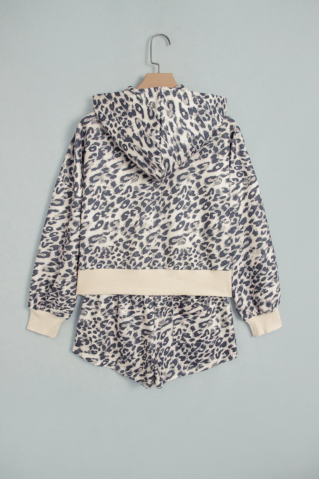 Leopard zip-up hoodie pant set, view 5