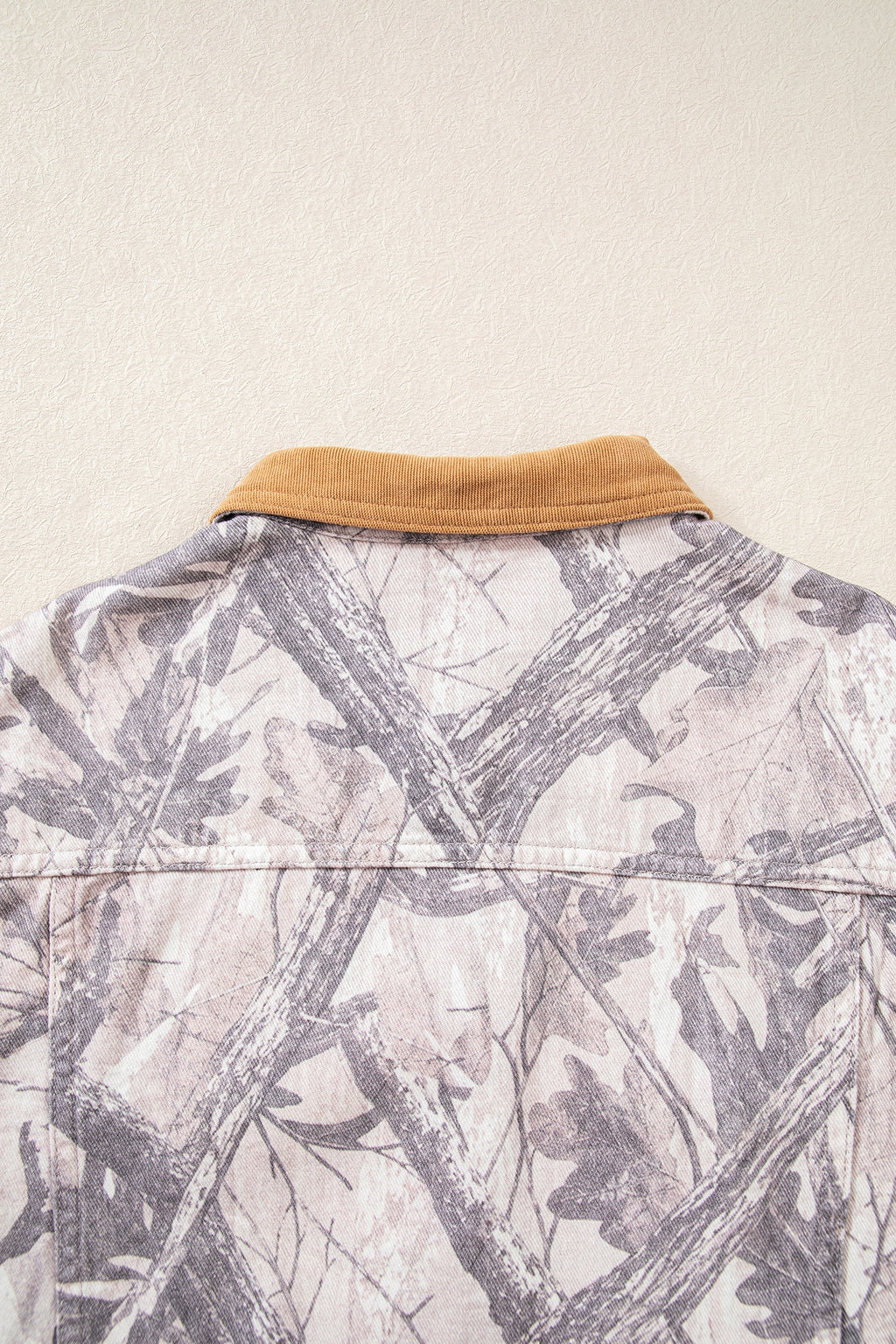 Gray camo denim jacket, view 8
