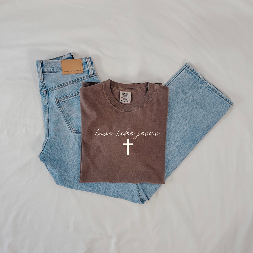 Love Like Jesus script tee, view 4