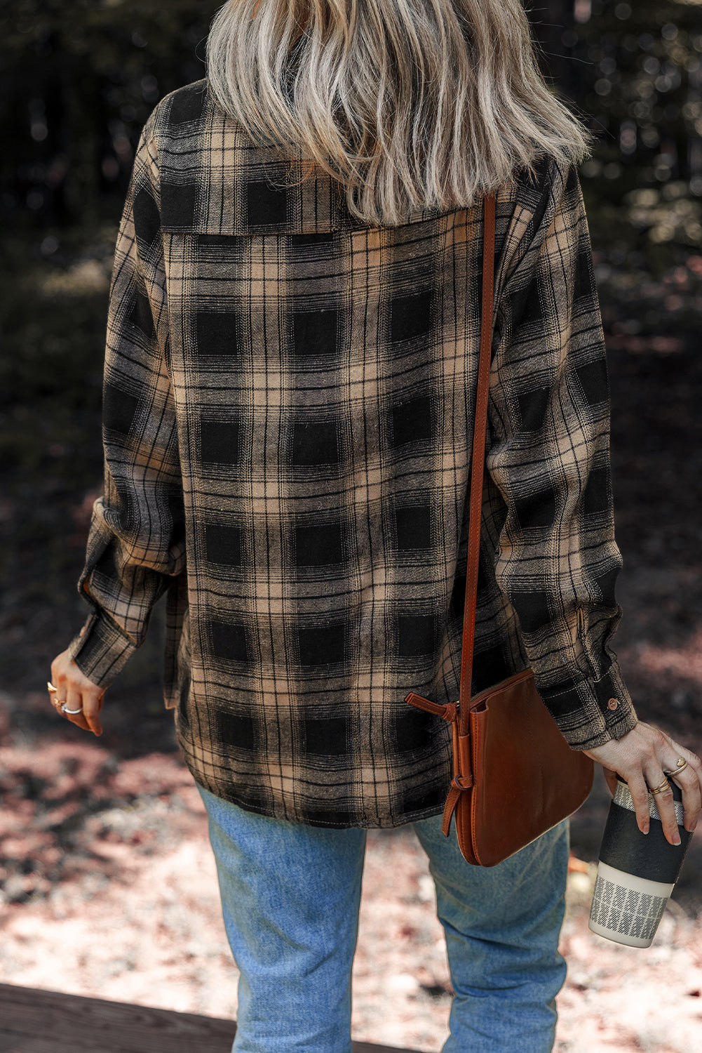 Multicolour Retro Plaid Double Flap Pocket Brushed Shacket Dear-Lover Dropshipping