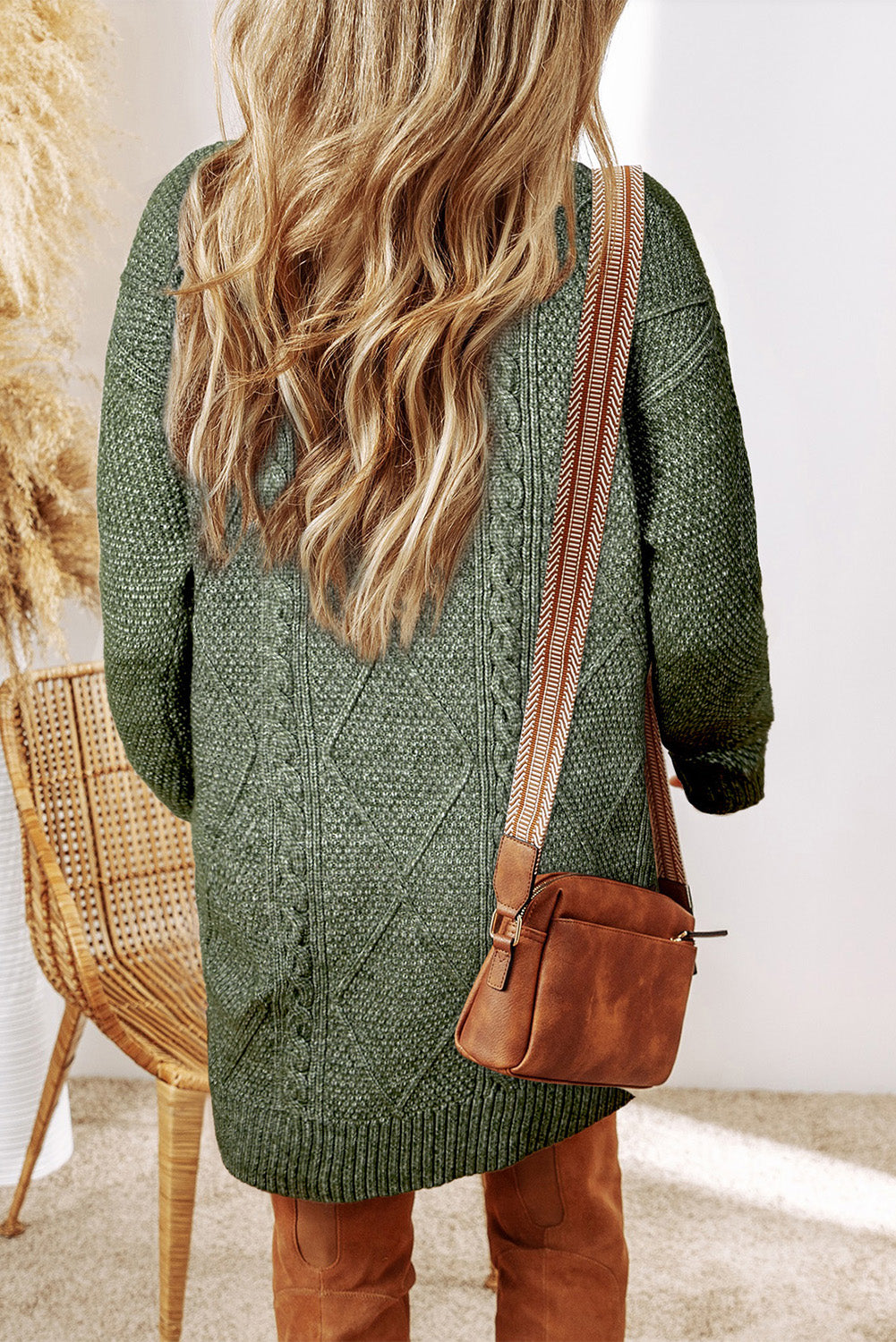 Cable knit sweater dress, view 16