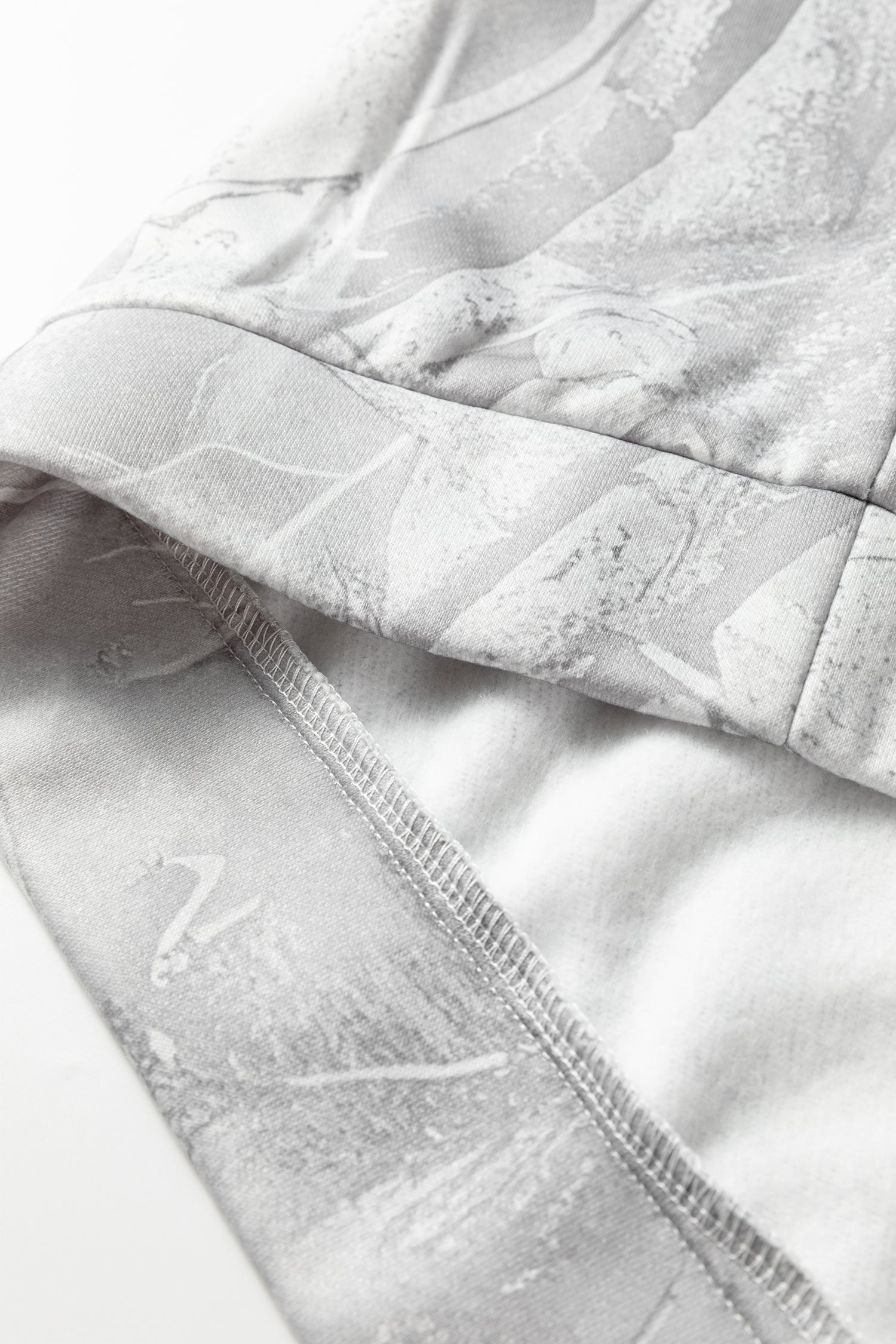Gray plus size oversized camouflage woodland print hoodie with roomy pocket