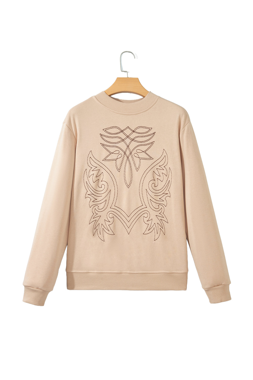 Beige western embroidered sweatshirt, view 11