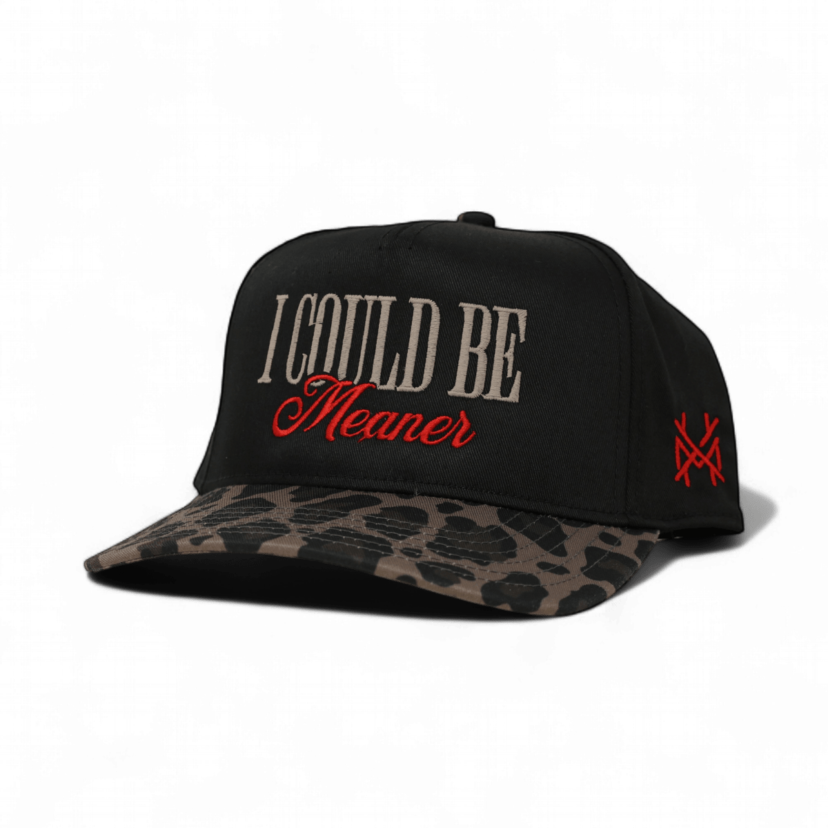 I Could Be Meaner Hat - Retro Leopard/Black