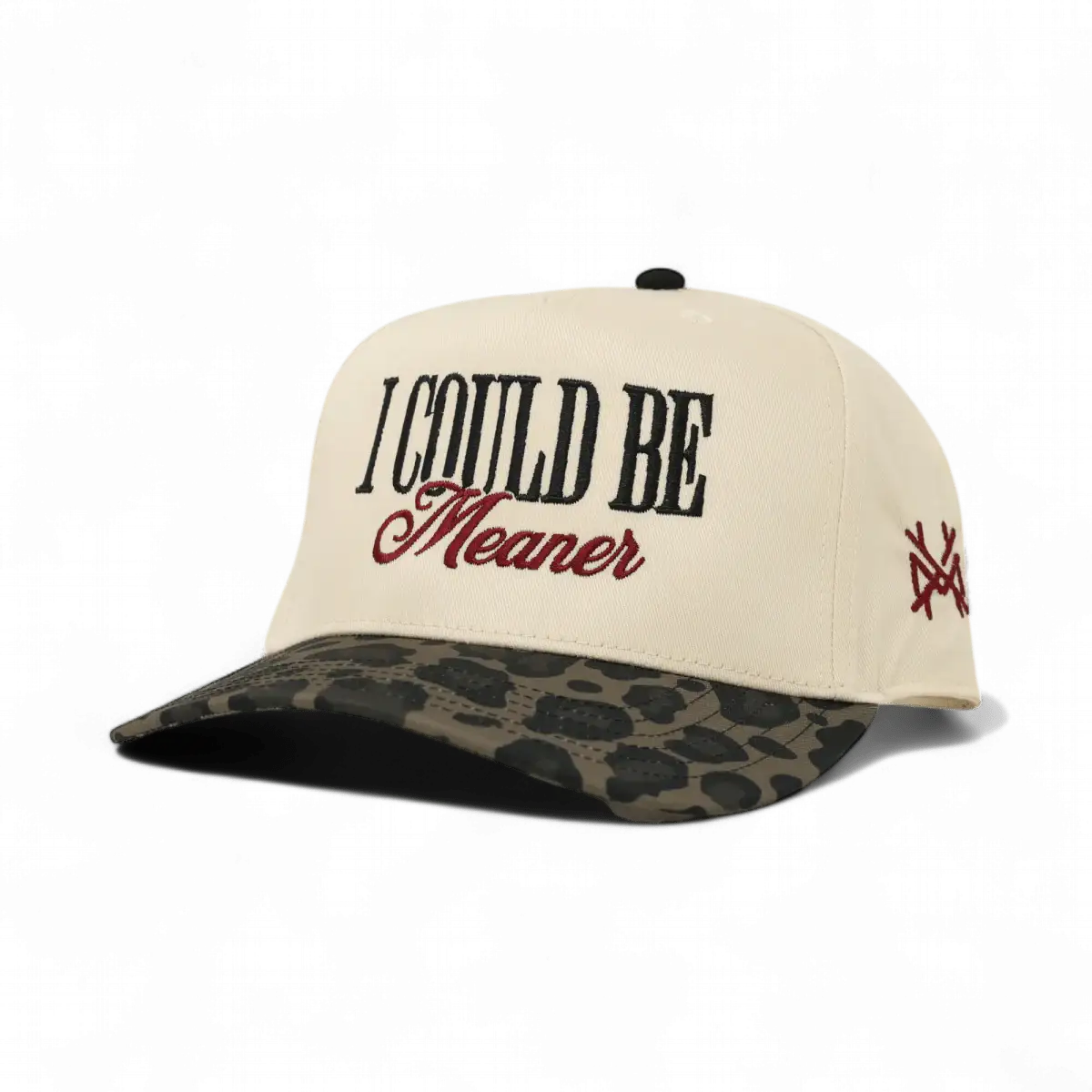 I Could Be Meaner Hat - Retro Leopard/Natural