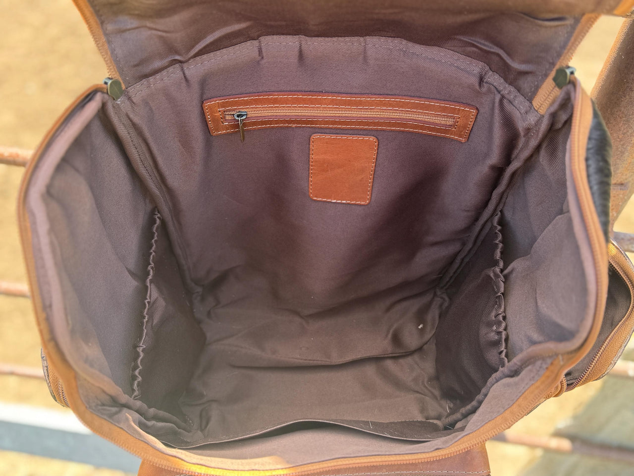 Genuine Western Cowhide Leather Backpack Diaper Bag Personal Item carry-on luggage by Double B Wild Rags