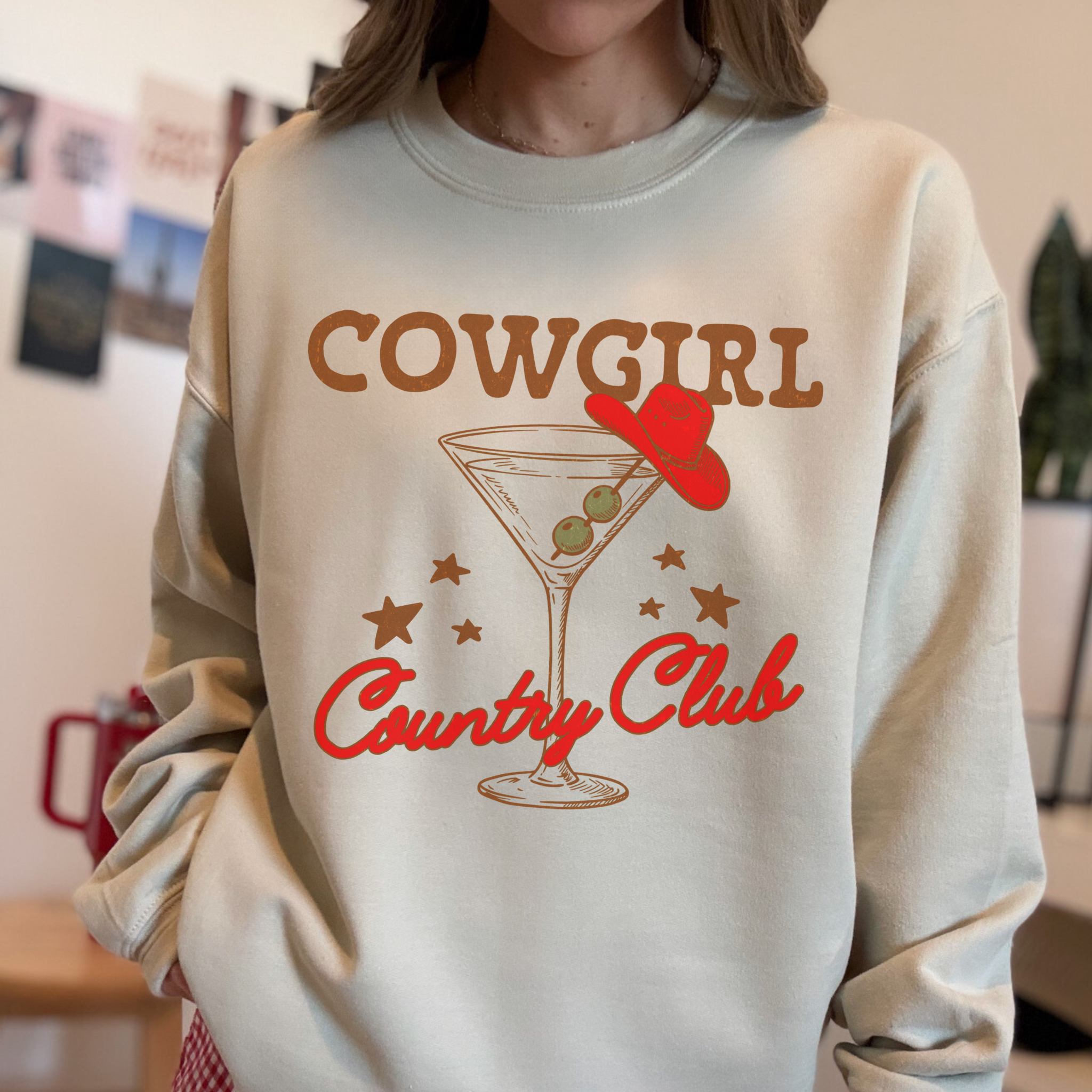 Cowgirl Country Club Sweatshirt – Western Graphic Crewneck